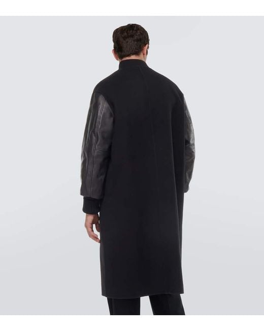 Jil Sander Black Cashmere And Leather Coat for men