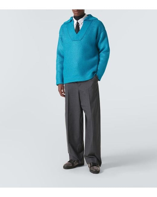 Baskets Louis Junior Spikes En Cuir Christian Louboutin pour homme en coloris Black