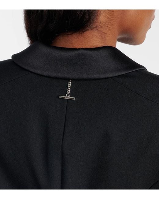 Alexander McQueen Black Cropped Wool Blazer