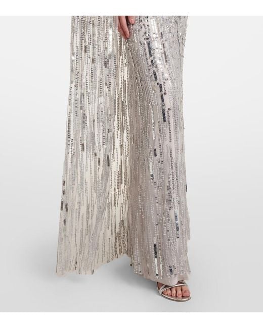 Robe Longue Ruby A Paillettes Jenny Packham en coloris White