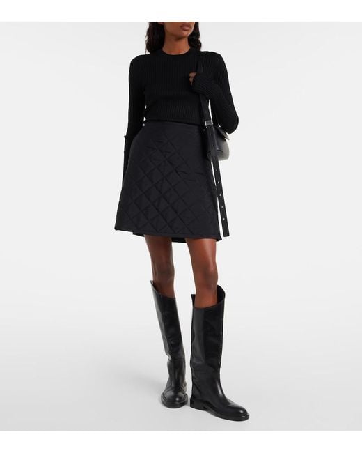 Jil Sander Black Quilted Miniskirt