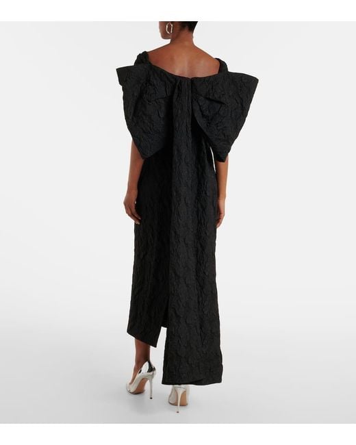 Robe Longue Brodee En Jacquard Erdem en coloris Black