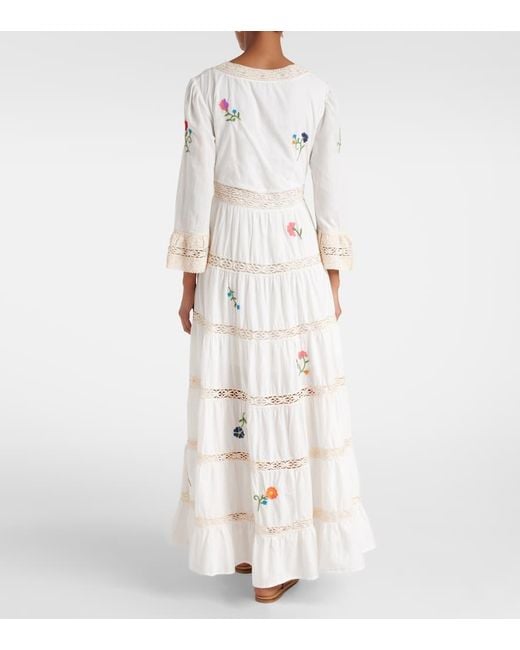 Rixo Natural Maxikleid Regine Aus Baumwolle