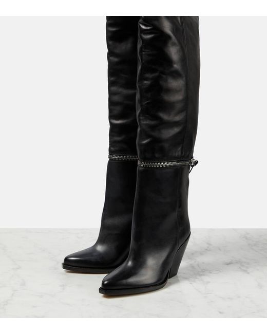 Stivali cuissardes Lelodie in pelle di Isabel Marant in Black