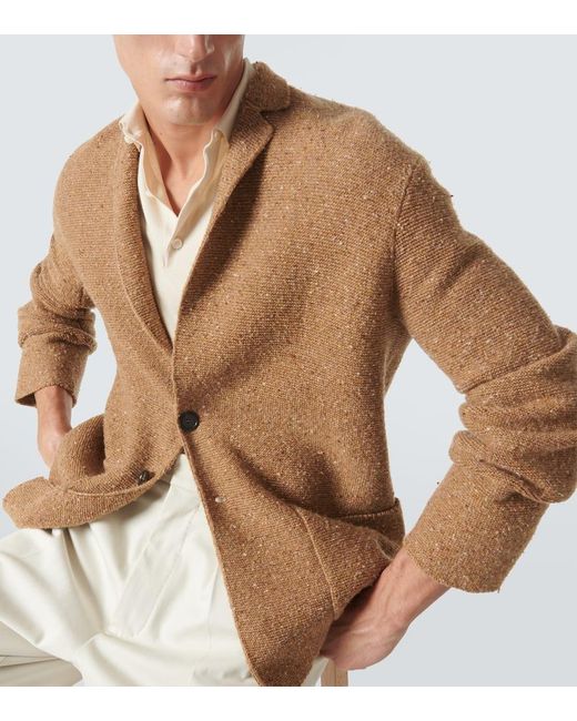Cardigan De Cachemir Y Lino Loro Piana de hombre de color Brown