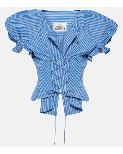 Vivienne Westwood Blue Kate Striped Cotton Top