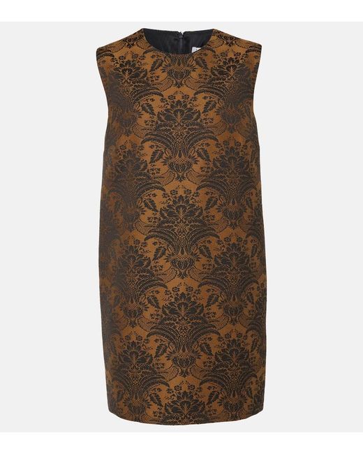 Max Mara Brown Romania Jacquard Wool-Blend Minidress