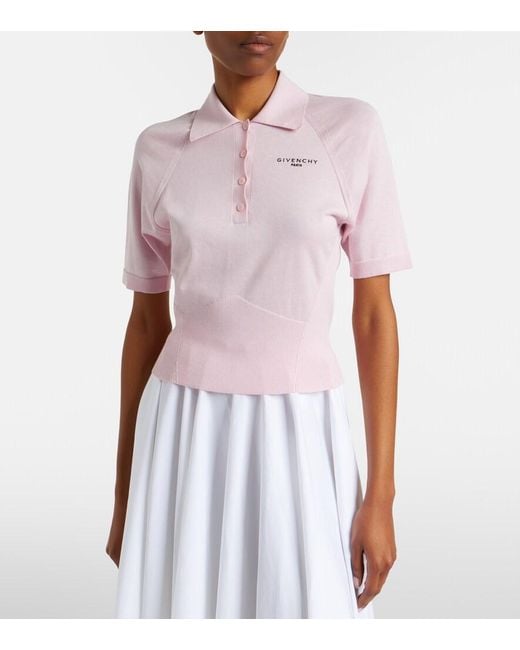 Givenchy Pink Cotton And Silk Polo Shirt