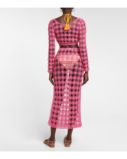 Gonna Lunga Rosette di Anna Kosturova in Pink