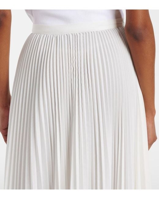 Plan C White Plisse Asymmetric Muslin Maxi Skirt