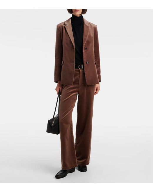 Max Mara Brown Agata Cotton Velvet Blazer