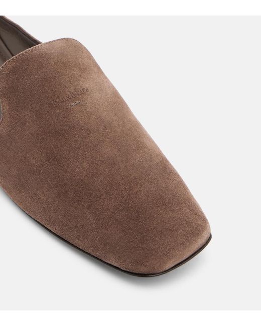 Max Mara Brown Suede Mules