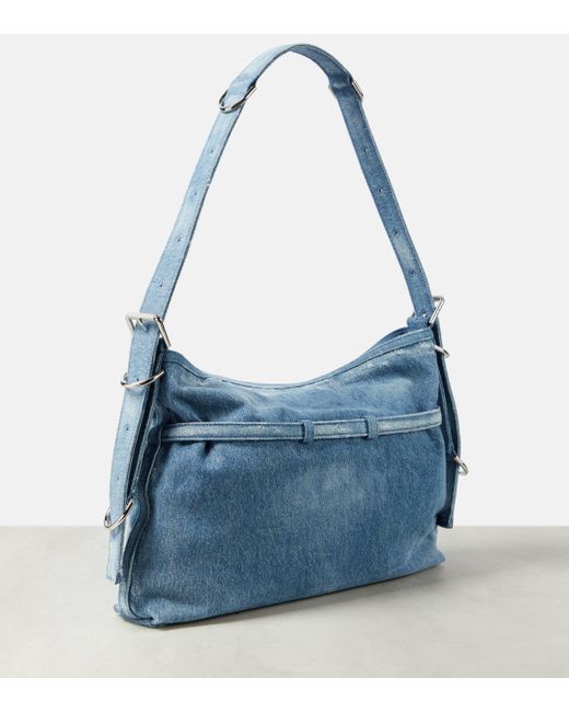 Givenchy Blue Voyou Medium Denim Shoulder Bag