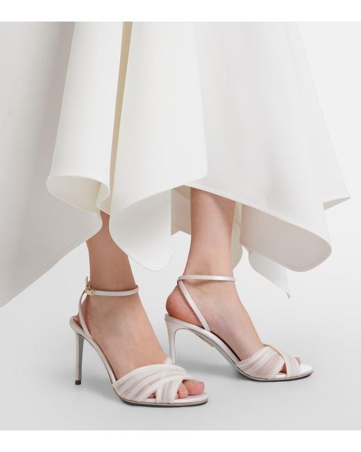 Aquazzura White Voile Satin And Chiffon Sandals