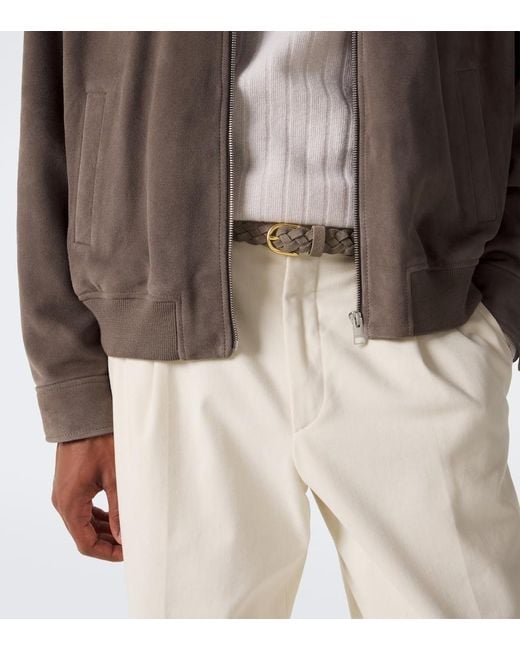 Lardini Brown Braided Suede Belt for men