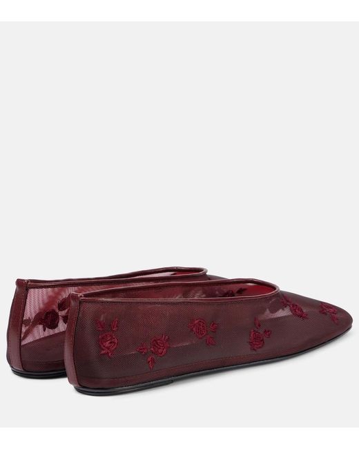 Magda Butrym Embroidered Mesh Ballet Flats