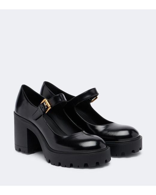 Prada Black Patent Leather Mary Jane Pumps
