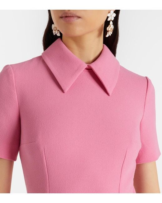 Robe Midi Eman En Crepe De Laine Emilia Wickstead en coloris Pink