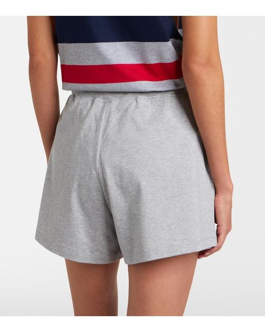 Versace Gray Logo Cotton Jersey Shorts