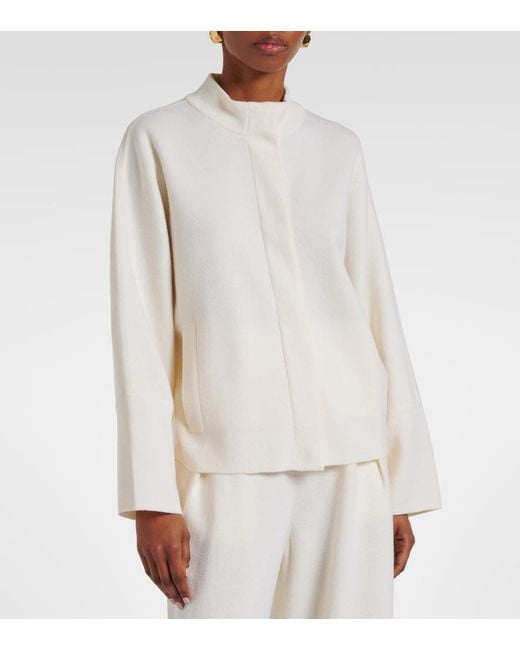 Max Mara White Wool Zip-Up Cardigan