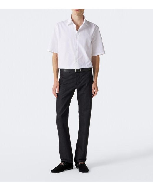 Gucci Black Como Horsebit Suede Loafers for men