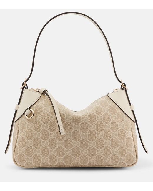 Gucci Natural Schultertasche Gg Emblem Small