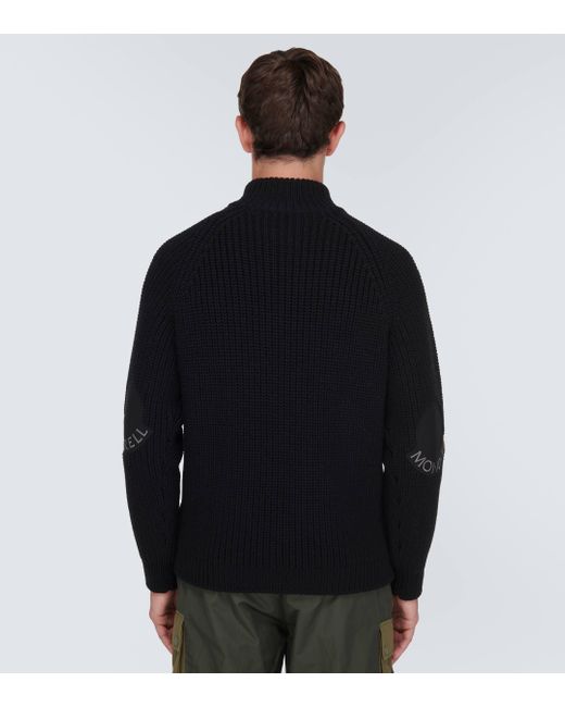 X Pharrell Williams – Pull zippe en laine vierge Moncler Genius pour homme en coloris Black