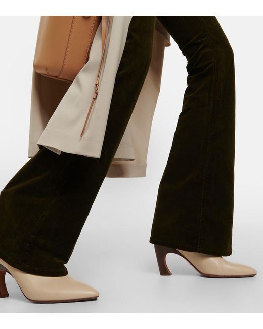 FRAME Black Le Slim Palazzo High-Rise Corduroy Flared Pants
