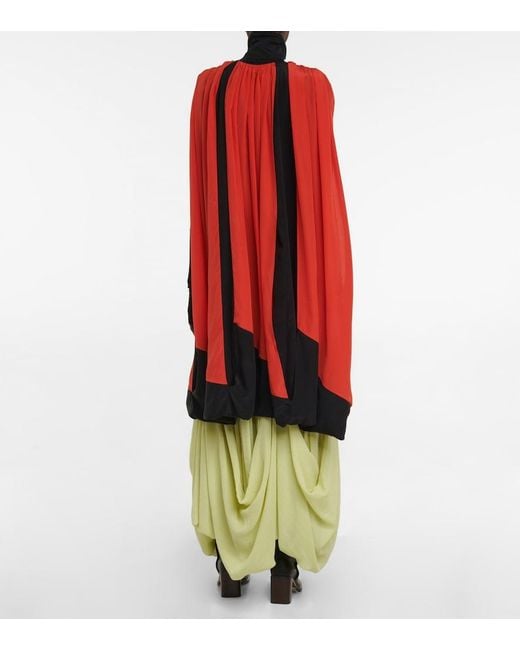 The Row Red Althea Silk Tunic Top