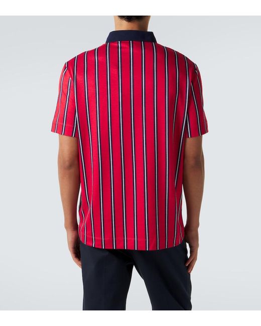 Valentino Red Vlogo Striped Polo Shirt for men