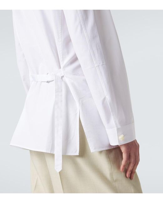 Bottega Veneta White Cotton Poplin Shirt for men