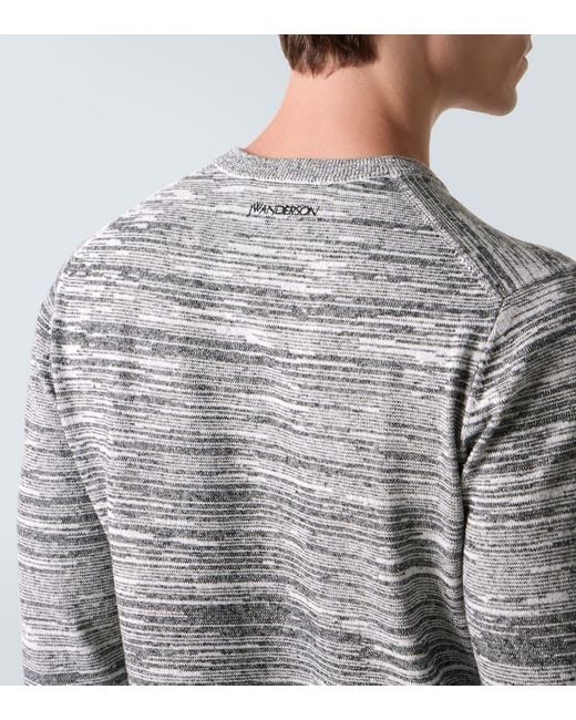 Camiseta Con Botones En Mezcla De Algodon Y Lino J.W. Anderson de hombre de color Gray