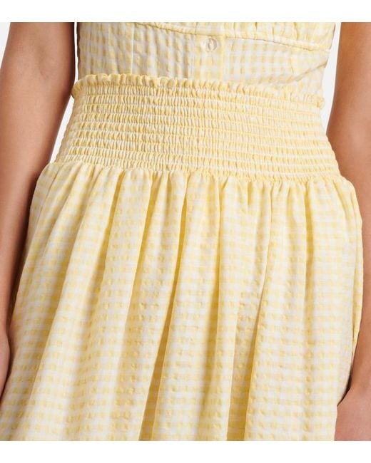Montce Yellow Millie Gingham Cotton Maxi Skirt