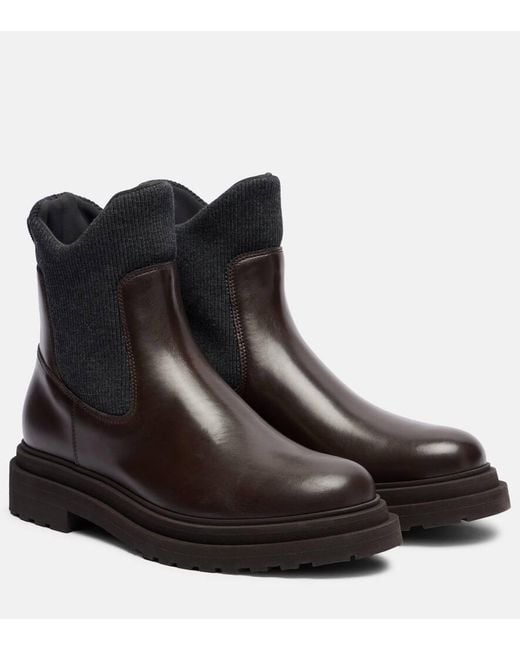 Brunello Cucinelli Black Stiefel Aus Leder