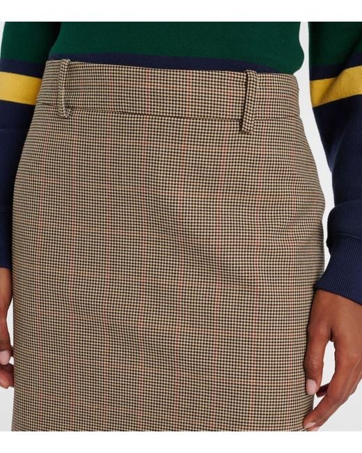 Frankie Shop Natural Alrose Houndstooth Midi Skirt