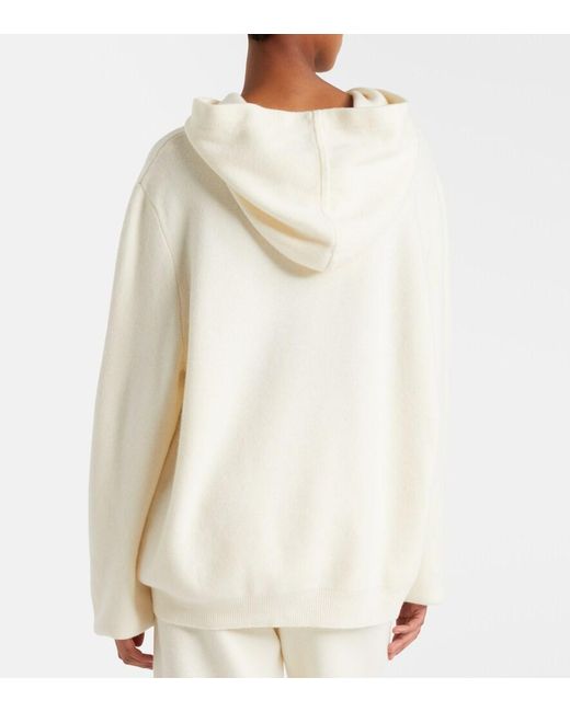God's True Cashmere White Embellished Cashmere Hoodie