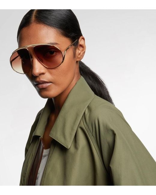 Loewe Brown Hillock Aviator Sunglasses