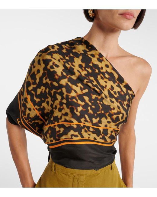 Christopher Esber Black Printed Silk Top