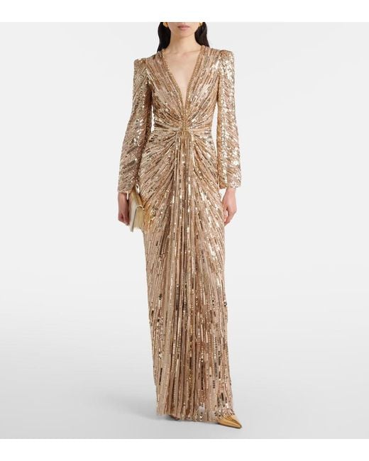 Jenny Packham Natural Darcy Embellished Gown