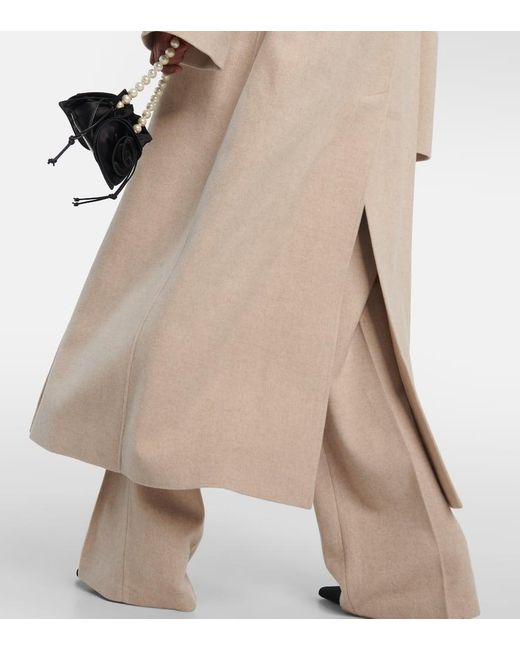Magda Butrym Natural Double-Breasted Cashmere Coat