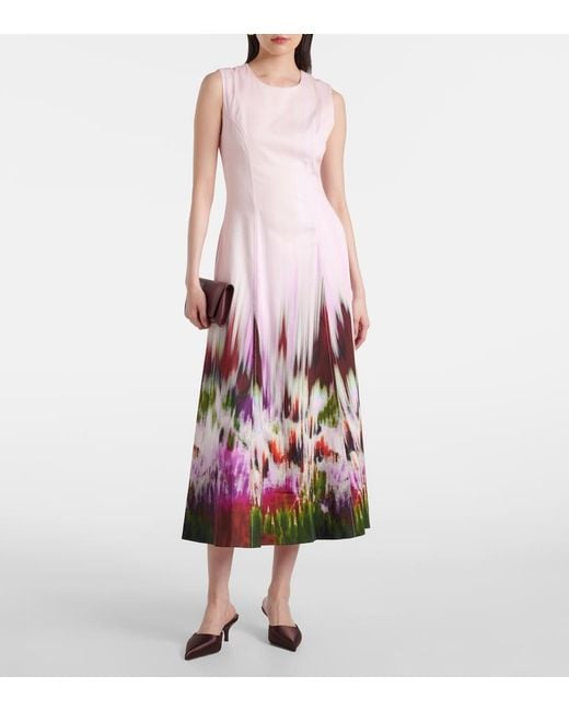 Jonathan Simkhai Pink Magnolia Cotton And Rayon-Blend Midi Dress