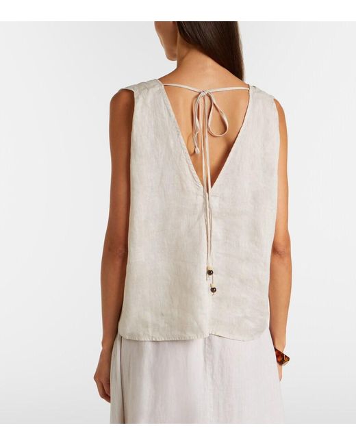 Velvet White Renna Linen Top