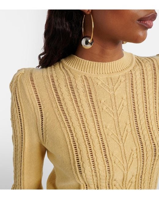 Isabel Marant Yellow Kalyn Cotton And Wool Sweater