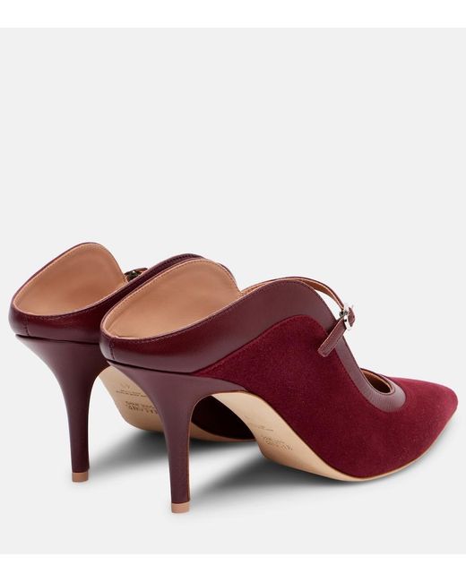 Malone Souliers Red Delphi 70 Suede Mules