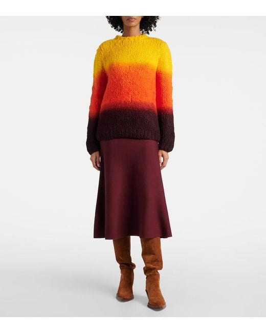 Gabriela Hearst Red Pallas Ombre Cashmere Sweater