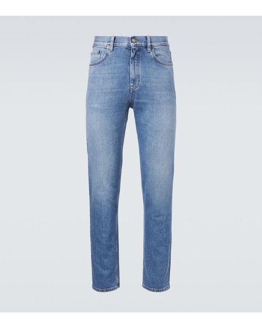 Zegna Blue High-Rise Straight Jeans for men