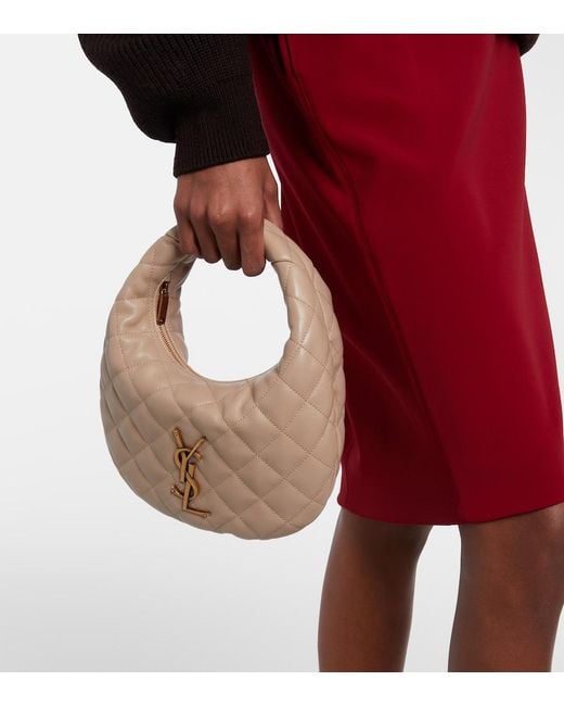 Saint Laurent Natural Icarino Baby Quilted Leather Top-Handle Bag