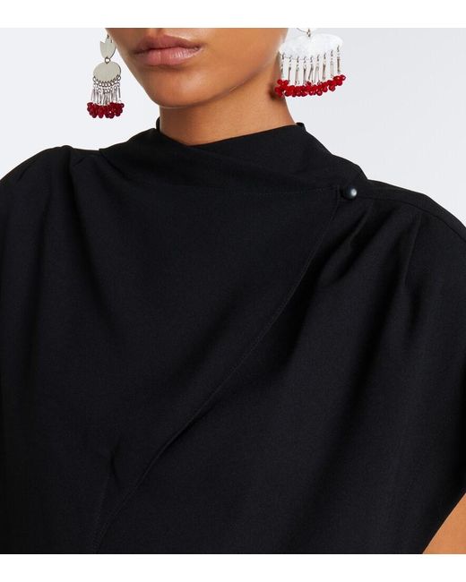 Isabel Marant Black Selene Tie-Neck Crepe Blouse