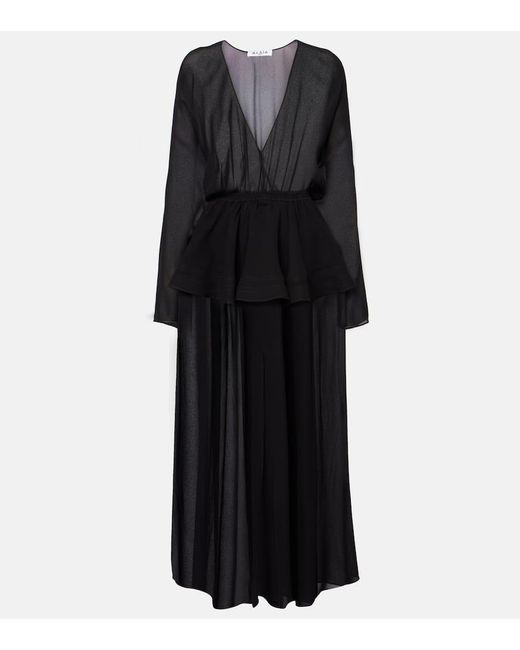 Abito Midi Con Peplum di Alaïa in Black