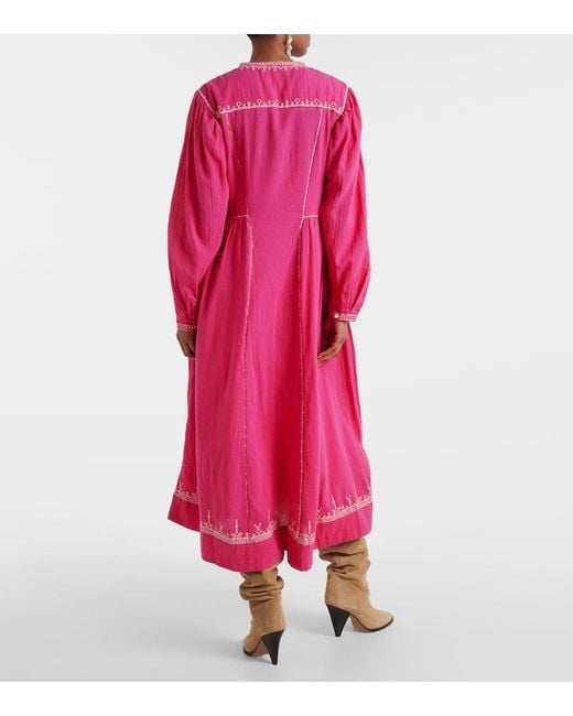 Isabel Marant Pippa Embroidered Cotton Midi Dress